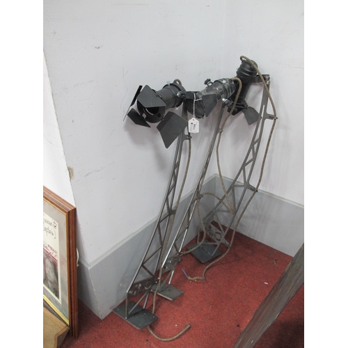 1195 - Set of Three Industrial Style Spot Lights, each mounted on pierced steel arm, approximately 75cm in ... 