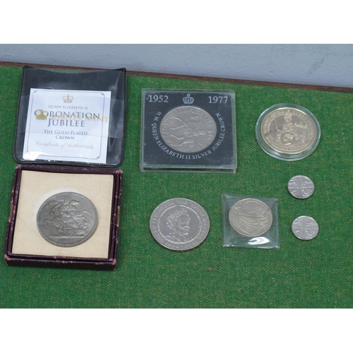 1339 - Coins - Queen Mother Five Pounds, 2013 Festival of Britian and other crown, etc.