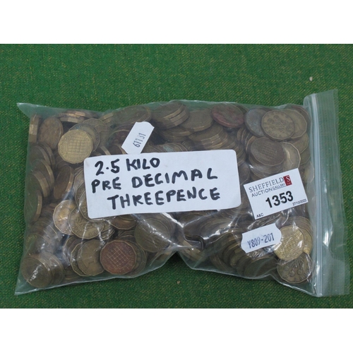 1353 - 2.5 Kilo Pre Decimal Threepence