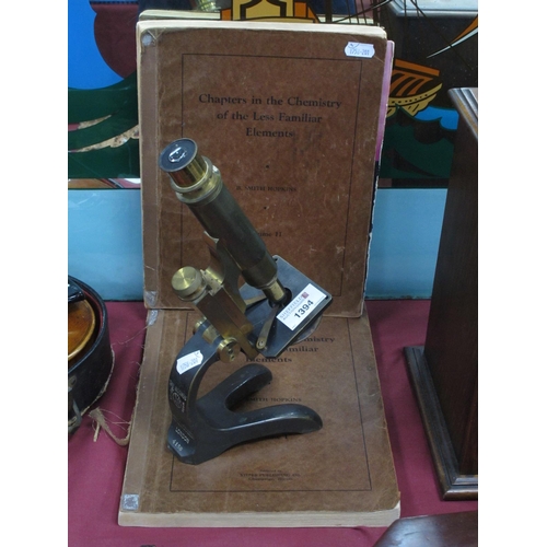 1394 - M. Pillischer London 4158 Brass Microscope, together with Vl 1 & 2 Chapters in the Chemistry of the ... 