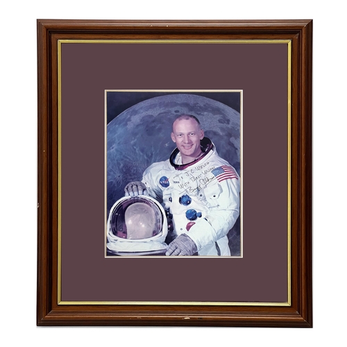 1399 - Apollo 11 Astronaut Buzz Aldrin, signed image (unverified) with personal notation in black pen, imag... 