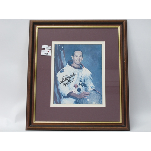 1405 - Astronaut Charles Duke signed image (unverified) in black pen, image 23.5 x 18cm, Millennium trades ... 