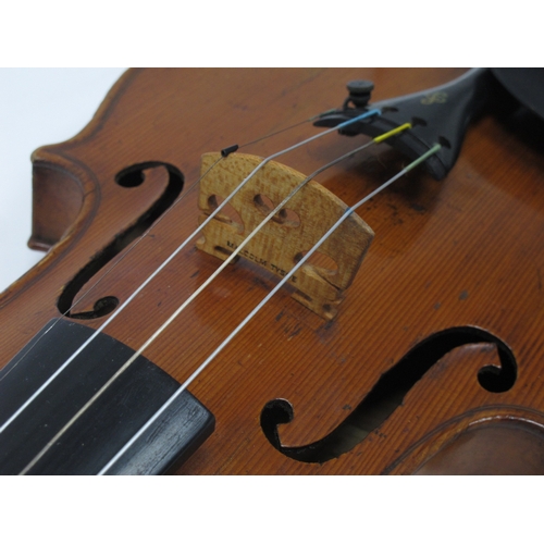 1328 - Francis Breton Bravete Fine French Violin, circa 1820 with one piece back, labeled to interior, leng... 