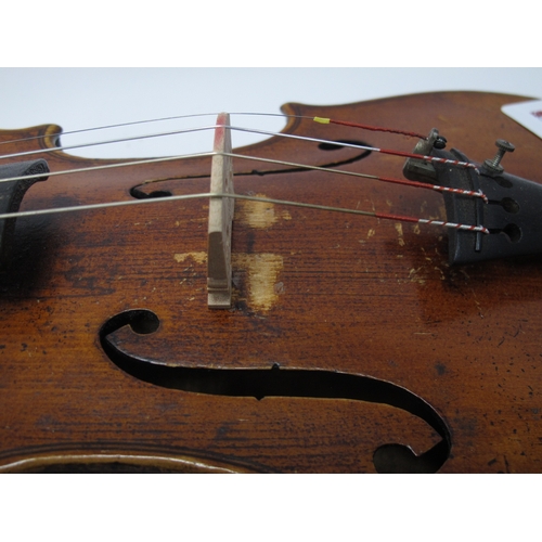 1396 - XIX Century Violin, two-piece back 'Josef Gfuarnerius' label to the interior, 35.5cm body length, ov... 