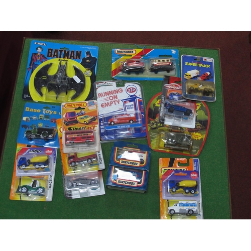 722 - Sixteen Diecast Model Vehicles, by Majorette, Ertl, Matchbox and other, including Majorette Sonic Fl... 