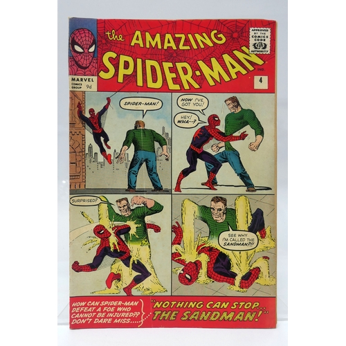 925 - Amazing Spider-Man #4 / no 4 Marvel Comic, 1963 9d, First appearance of The Sandman, Good vibrant co... 