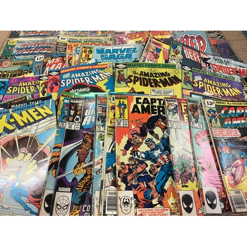 660 - Comics - Selection of Titles To Include, Captain America, The Amazing Spider-Man, The Marvel Saga, e... 