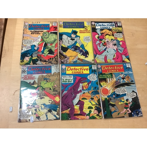 720 - Six Detective Comics DC Comics Circa 1961, comprising #291, #292, #293, #295, #297, #300, overall go... 