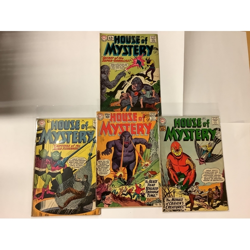 721 - Four House of Mystery DC Comics, comprising #107, #110, #112, #118, overall vibrant colours, overall... 