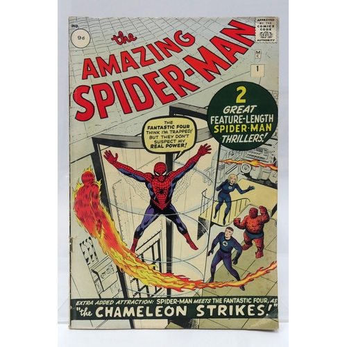 927 - Amazing Spider-Man #1 / No 1 Marvel Comic,1963 9d, First appearance of Spiderman in his own comic an... 