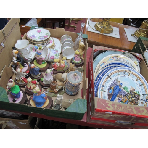 1059 - Royal Stafford 'Carousel' Bone China Teaware, Ringtons, and other collectors plates, Leonardo clown,... 