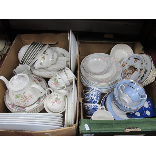 1088 - Wedgwood 'Apple Blossom' Tea Ware, Doulton 'Larchmont' dinnerware, blue and white, other pottery:- T... 