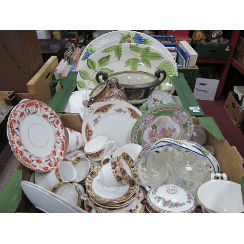 1102 - Meat Plates, Oriental vases, tea ware, etc:- Two Boxes