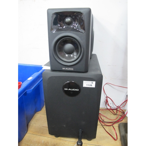 1128 - M Audio AV32.1 Plus Speakers and remote.