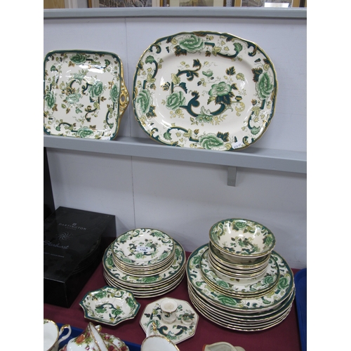 1146 - Masons 'Chartreuse' dinnerware comprising of plates of varying size, trays, bowls etc. 37 pieces