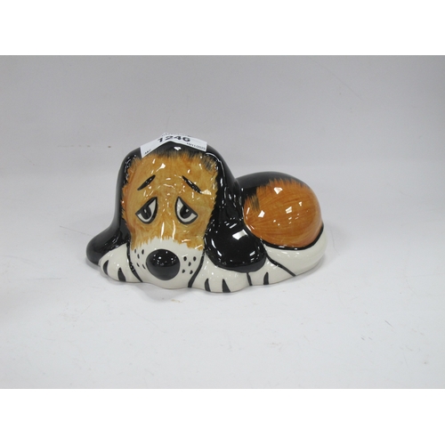 1246 - Lorna Bailey - Dozey the Dog, 14cm long.