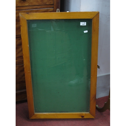 1559 - Pine Framed Slender Wall Display Cabinet, with glazed door 81 x 52cm.