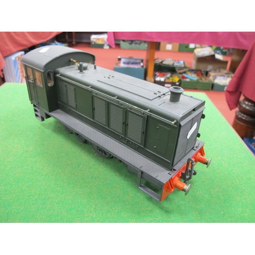 619 - A Piko 'G' Gauge 0-6-0 Diesel Shunter, unnamed, finished overall satin black, fair condition with da... 