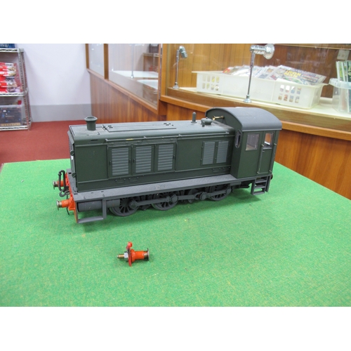 619 - A Piko 'G' Gauge 0-6-0 Diesel Shunter, unnamed, finished overall satin black, fair condition with da... 