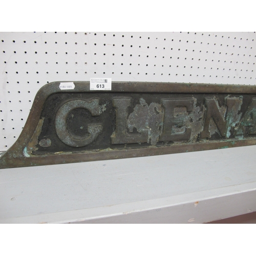 613 - An early 20th century cast railway sign, 'Glenalmond', 128cm across.