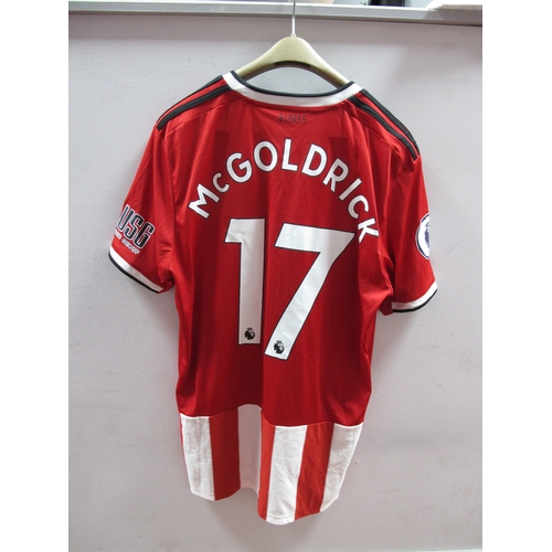 315 - Sheffield United Adidas Home Shirt, (purportedly match worn) bearing 'U.S.G' logo, 'McGoldrick, numb... 