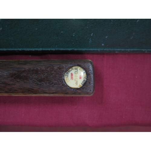 663 - Snooker - Fitzpatrick & Longley of Sheffield One Piece Cue, with metal triangular case.