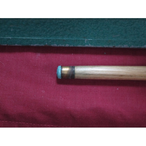 663 - Snooker - Fitzpatrick & Longley of Sheffield One Piece Cue, with metal triangular case.