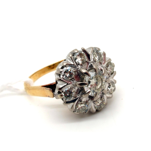 146 - A Large Diamond Cluster Ring, set throughout with brilliant cut stones (finger size L1/2). 
*A.D. To... 
