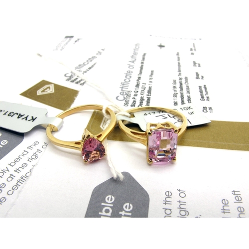 171 - The Genuine Gemstone Company Ltd; A 9ct Gold 1.09ct Pink Tourmaline Single Stone Ring, the pear shap... 