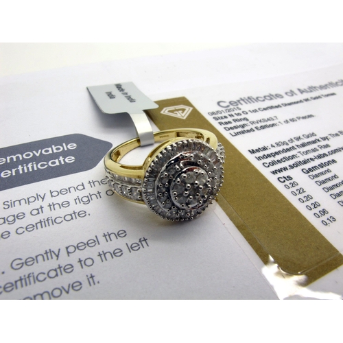 174 - The Genuine Gemstone Company Ltd; A 9ct Gold Tomas Rae 1ct Diamond Cluster Ring, allover mixed cut c... 