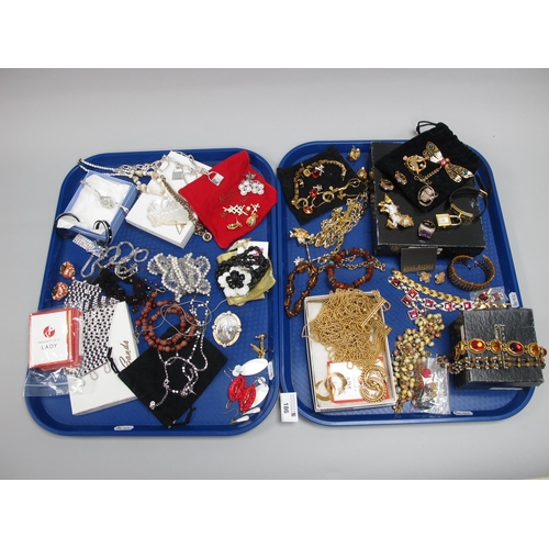 186 - A Collection of Modern Costume Jewellery, to include Joan Rivers earrings, brooches, ring, Puccini b... 