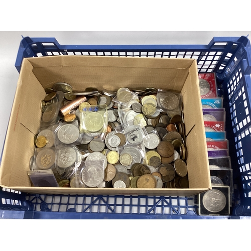 18 - Large Collection Of GB And World Coins, over thirty GB commemorative Crowns, mixed world coins inclu... 