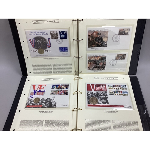 24 - Three Albums Containing Various Coin And First Day Covers, includes two history of World War II albu... 