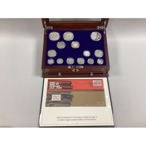 38 - The House Of Windsor Silver Coin Collection, (incomplete) together with a 2010 George V £1 silver in... 