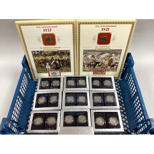 47 - Collection Of Thirty-Two USA Buffalo Nickel Silver Coins, twelve in folders and twenty encapsulated.