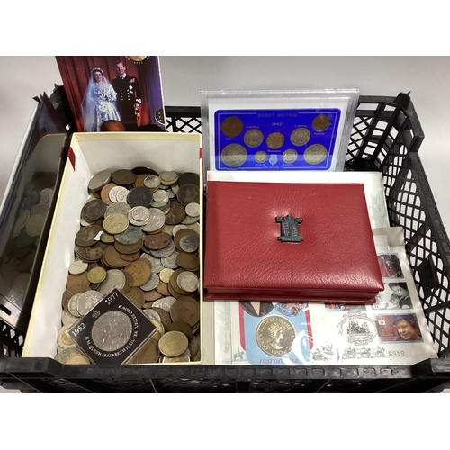 56 - Collection Of GB And World Coins, including a 1997 Royal Mint proof set, 1943 GB George VI coin set ... 