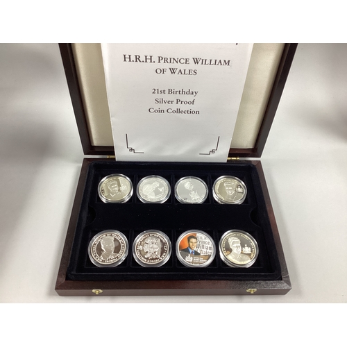 60 - Fourteen Silver Proof Coins, including eight Prince William 21st Birthday and six Queen's Jubilee, i... 