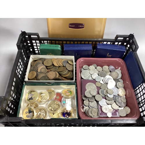 61 - Large Collection Of GB And World Coins, including GB Commemorative Crowns, £5 coins, Royal Mint 2002... 