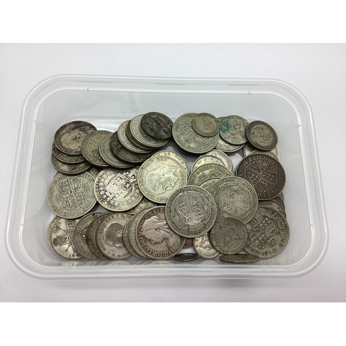 83A - GB Pre 1947 Silver Coins, Half Crowns, Florins, Shillings etc, total weight 500g.