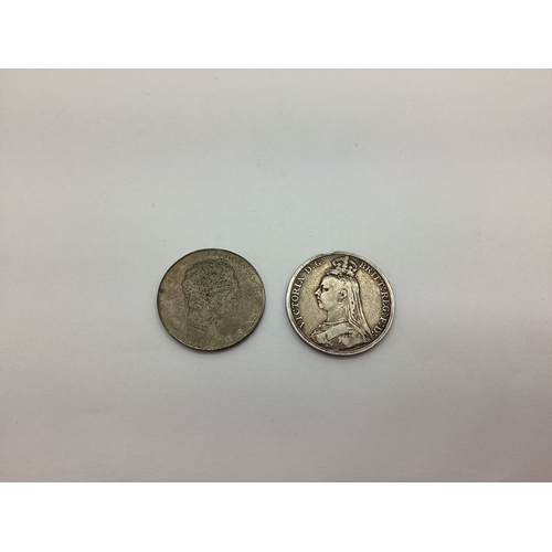 97 - Two GB Silver Crowns, 1819 George III and an 1889 Victoria.