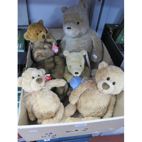 318 - Six Gund Soft Toy Teddy Bears to include Classic Pooh Bear (no tags), #6421 Minky, Classic Pooh with... 