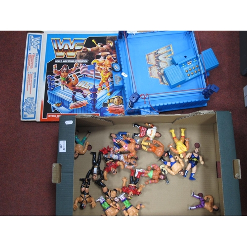 335 - Seventeen WWF World Wrestling Federation plastic action figures to include Hulk Hogan, Hot Rod, Honk... 