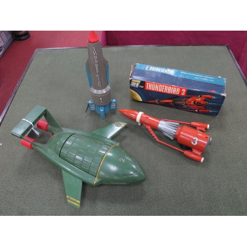 368 - Three Original 1960s JR21 Plastic Thunderbird Toys, Thunderbird 1, Thunderbird 2, and Thunderbird 3,... 