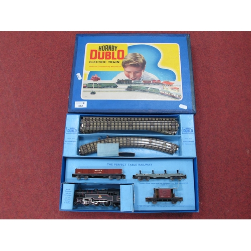 552 - A boxed Hornby Dublo 3-rail Train Set No. EDG18, Set contents comprise of 2-6-4T locomotive, r/no. 8... 