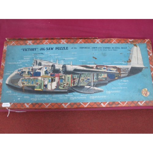 553 - Mid XX Century Victory '3D' Sectional Jigsaw of Imperial Airways Empire Flying Boat, complete, made ... 