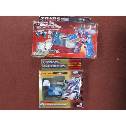 568 - Two boxed circa 1980's Transformers by Hasbro comprising of Pretender Classics Autobot Jazz (small p... 