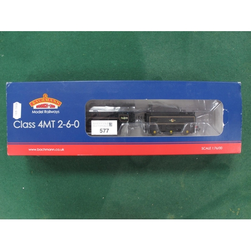 577 - A Bachmann 'OO' Gauge/4mm Ref No 32-955 2-6-0 Std Class 4MT BR black R/No 76019, (renumbered from 76... 