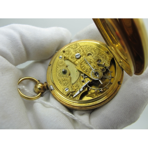 249 - Hansons Patent Chronometer Huddersfield; A Victorian 18ct Gold Cased Openface Pocket Watch, the sign... 