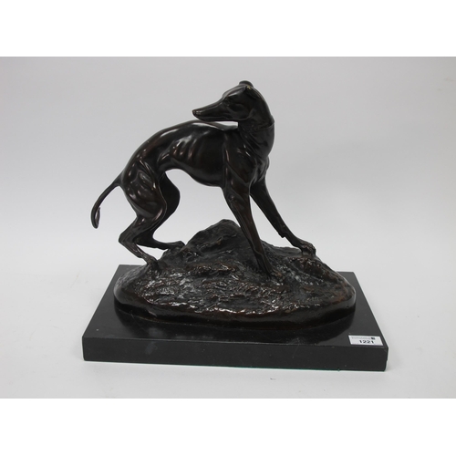 1221 - AFTER JEAN FRANCOIS THEODORE GECHTER (French, 1796-1844) 
A Bronze Model of a Greyhound, standing on... 