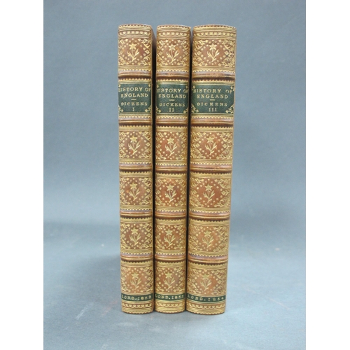 1279 - Dickens [Charles}: The Child's History of England, vols I, II, II, pub by Bradbury and Evans, Witefr... 